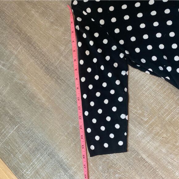 J. MCLAUGHLIN Silk Polka Dot Sweater Women’s Large Black White Knit Preppy Y2K - Picture 8 of 9